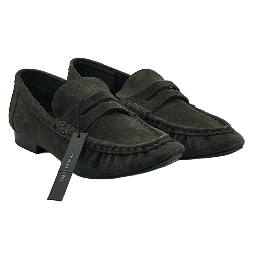 NWT Tahari Women's Chocolate Suede Flats Womens 9M Slip-on Penny Loafer Style